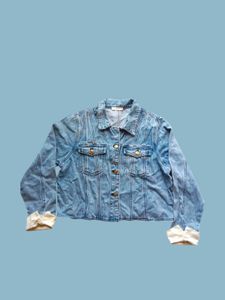 QIE GAO Women's Vintage Blue Denim Jacket