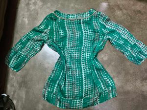 Green Patterned Vintage Top