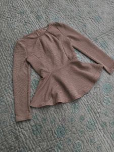Peplum Long Sleeve Top