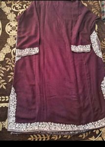 Elegant Embroidered Kurti With Vintage Earrings