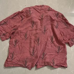 Pink Short Sleeved Traditional Printed Top