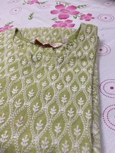 Green Embroidered Kurta