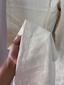 Beige Straight Leg Jeans