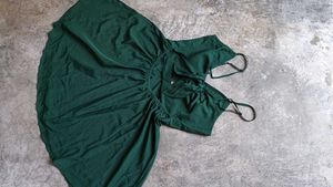 Green Twist-Front Mini Dress