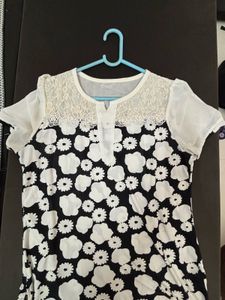 Floral Print Lace Top