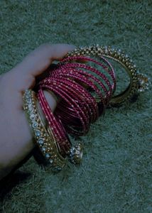 Stunning Red &amp; Gold Bangles Set