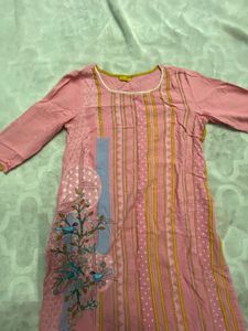 Pink Printed Kurta