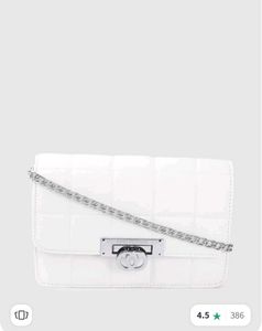 White Lino Perros Purse Clutch Bag Slingbag