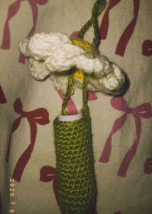 Daisy Crochet Lip Balm Holder Keychain