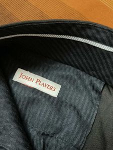 John Player Men Dark Grey Viscose Formal Trouser