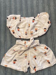Cute Cartoon Print Outfit Set