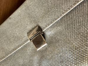 Silver Color Hand Clutch With Chain Strap