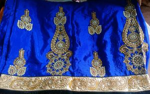 Velvet Border Royal Blue Saree