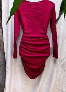 I. Red Bodycon Mini Dress
