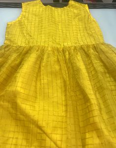 Yellow Checks Full Length Frock