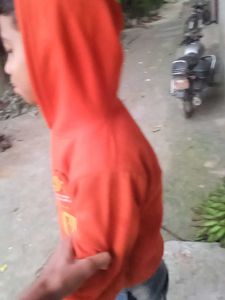 Orange Graphic Hoodie for Boys