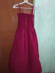 Maroon Spaghetti Dress