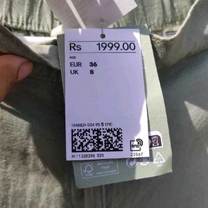 H&amp;M Sage Green Linen Blend Pants