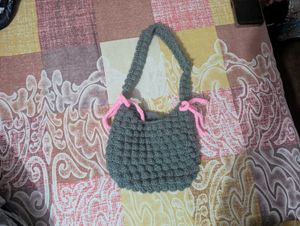 Handmade Crochet Bag with Bow
