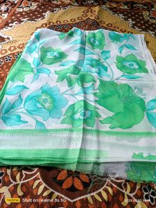 Floral Green Saree