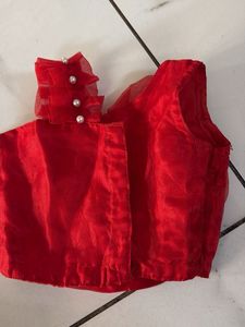Girls Red &amp; White Party Dress
