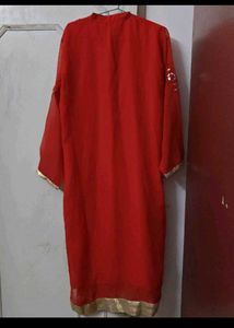 Elegant Red Embroidered Kurta