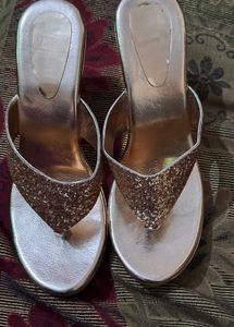 Gold Glitter Wedges