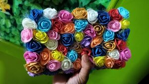 3D Flower Clutch Multicolour