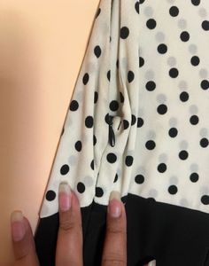 KOREAN BLACK &amp; WHITE POLKA DOT DRESS