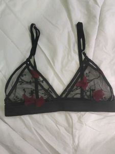 Floral Embroidered Sheer Bralette