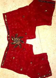 Red Embroidery Wrork Sareee