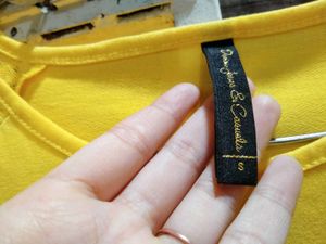Yellow Lace Shoulder Top