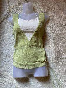 Y2K Green Knit Tank Top