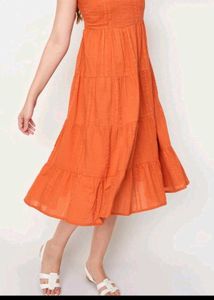Coral Tiered Maxi Dress