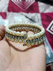 Pearl &amp; Rhinestone Bracelet Set