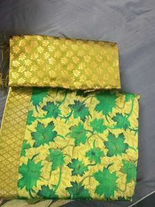 Green Floral Pattern Saree