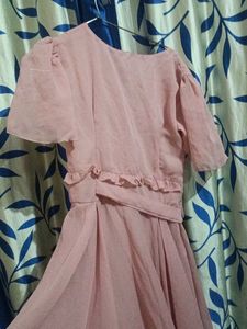 Pink Wrap Midi Dress