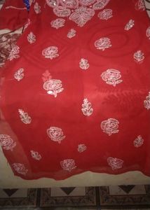 Red Embroidered Kurta