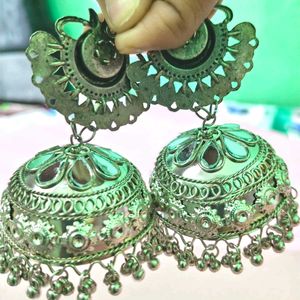 Oxidised Jhumkas 🖤