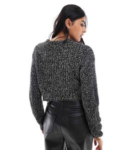 H&amp;M Crop Knit Sweater Acrylic Pullover