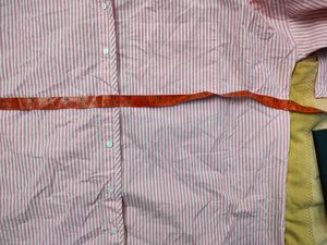 Fine Cotton Pink-White Shirt For Women