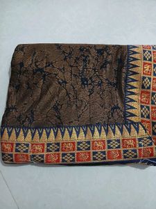 Elegant Brown & Gold Saree