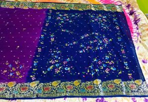 Purple Embroidered Saree