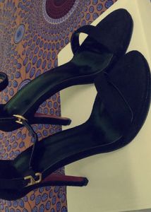 Black Stiletto Open Toe Heels