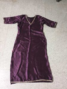 Purple Satin Salwar Kameez