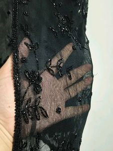 Beaded Black Net Shrug