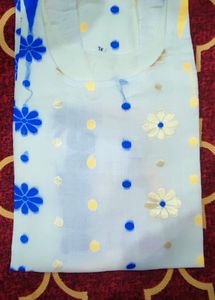 Jamdani Kurti Sleeve Given Inside