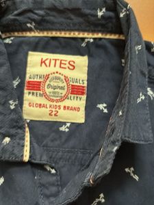 Boy's Casual Printed Shirt - navy blue