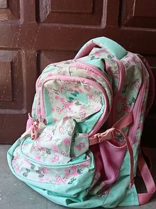 Pastel Green And Pink Backpack