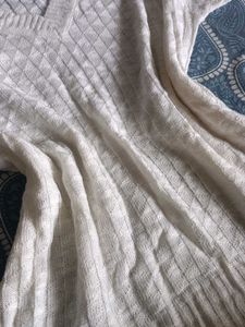 White V-Neck Knit Top